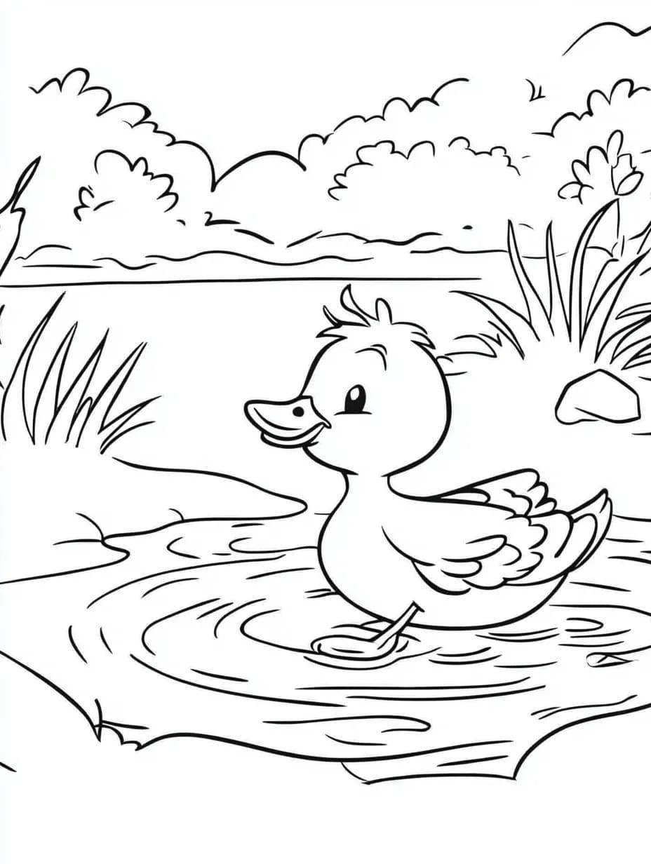 Desenhos de Desenhar Pato fofo para colorir