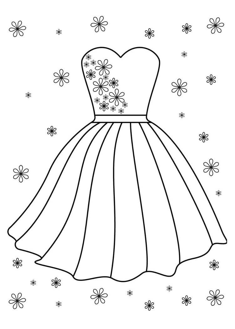 Desenhos de Desenhar Vestido básico para colorir