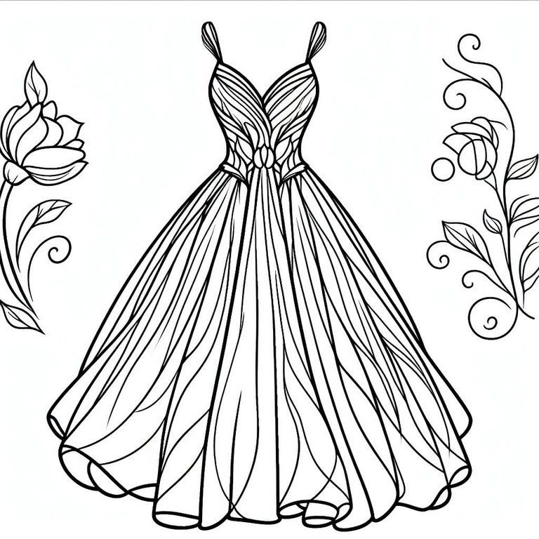 Desenhos de Desenhar Vestido para Imprimir para colorir