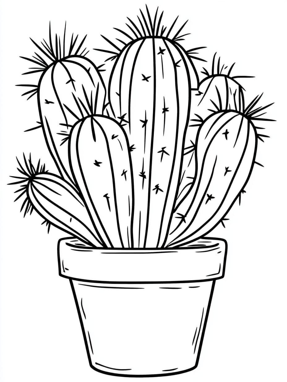 Desenhar imagem de Cacto para colorir