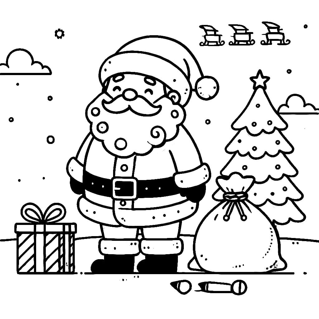 Desenhos de Desenhar imagem do Papai Noel para colorir