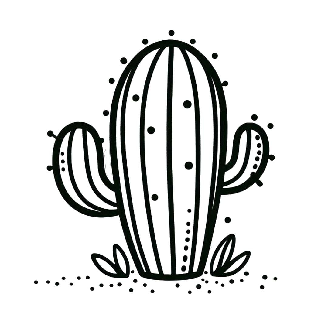 Desenhar impressão de Cacto para colorir