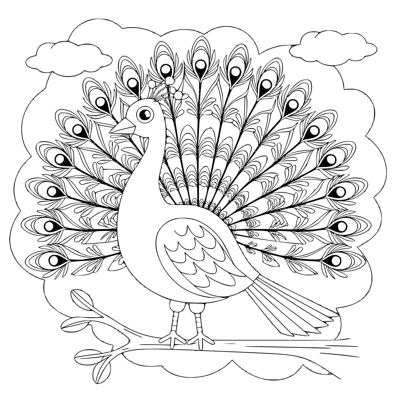 Desenhos de Desenhar pavão muito legal para colorir