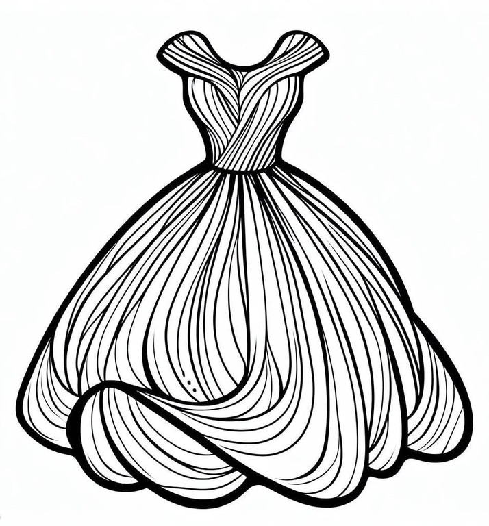 Desenhos de Desenhar vestido grátis para colorir