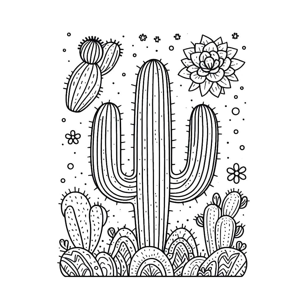 Desenhe Cacto 6 para colorir