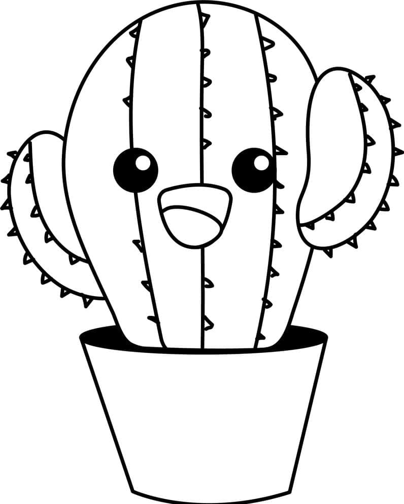 Desenhe Cacto fofo para colorir