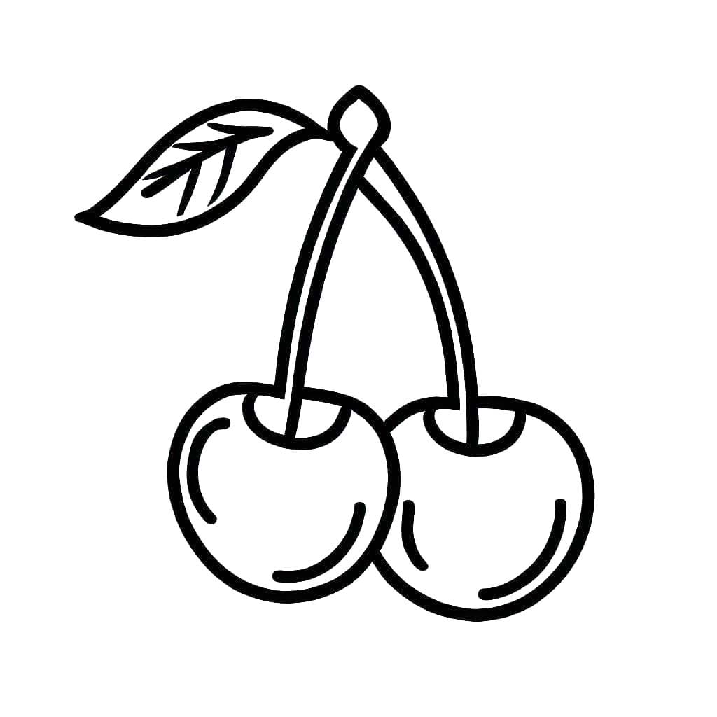 Desenhe Cereja Básico para colorir