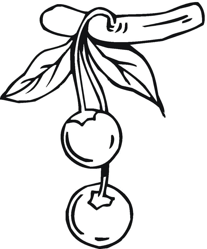 Desenhe Cereja Simples para colorir