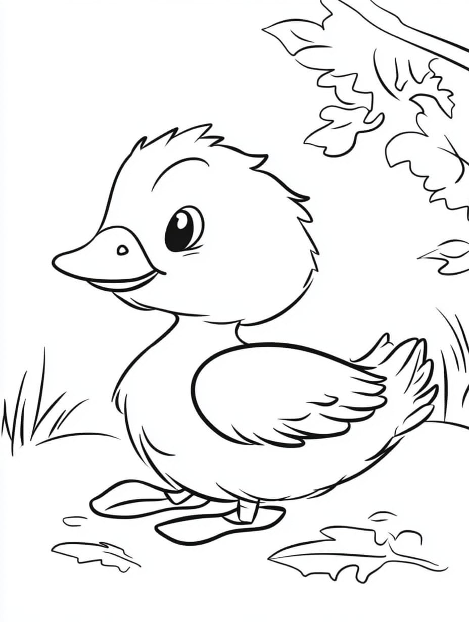 Desenhos de Desenhe Pato simplesmente para colorir