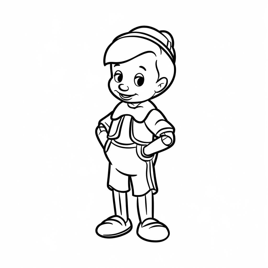 Desenhos de Desenhe Pinóquio simplesmente para colorir