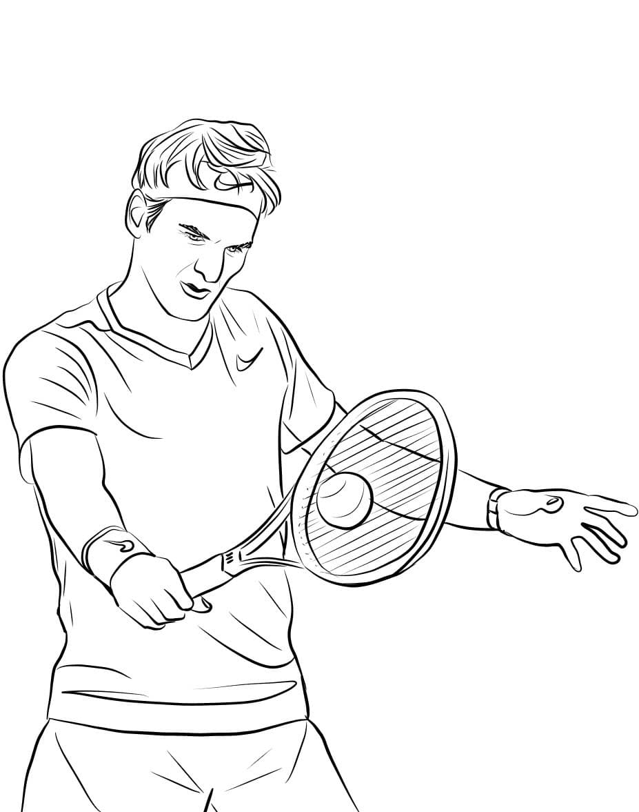 Desenhos de Desenhe Roger Federer para colorir
