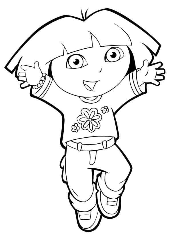 Desenhos de Desenhe a adorável Dora para colorir