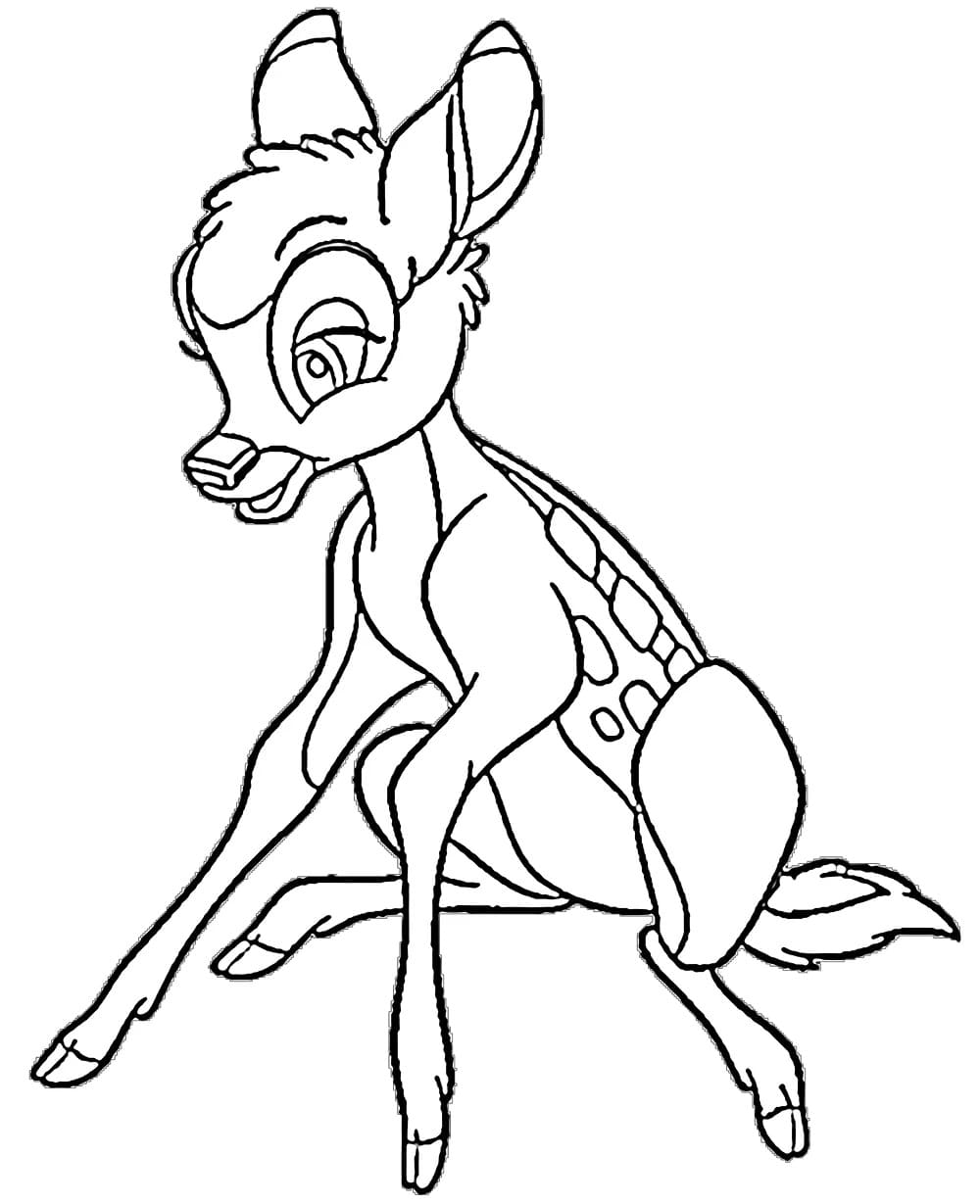 Desenhos de Desenhe o Bambi feliz para colorir