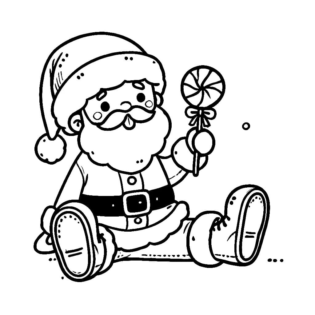 Desenhos de Desenhe o Papai Noel fofo para colorir