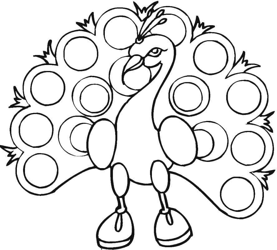 Desenhos de Desenhe o Pavão 1 para colorir