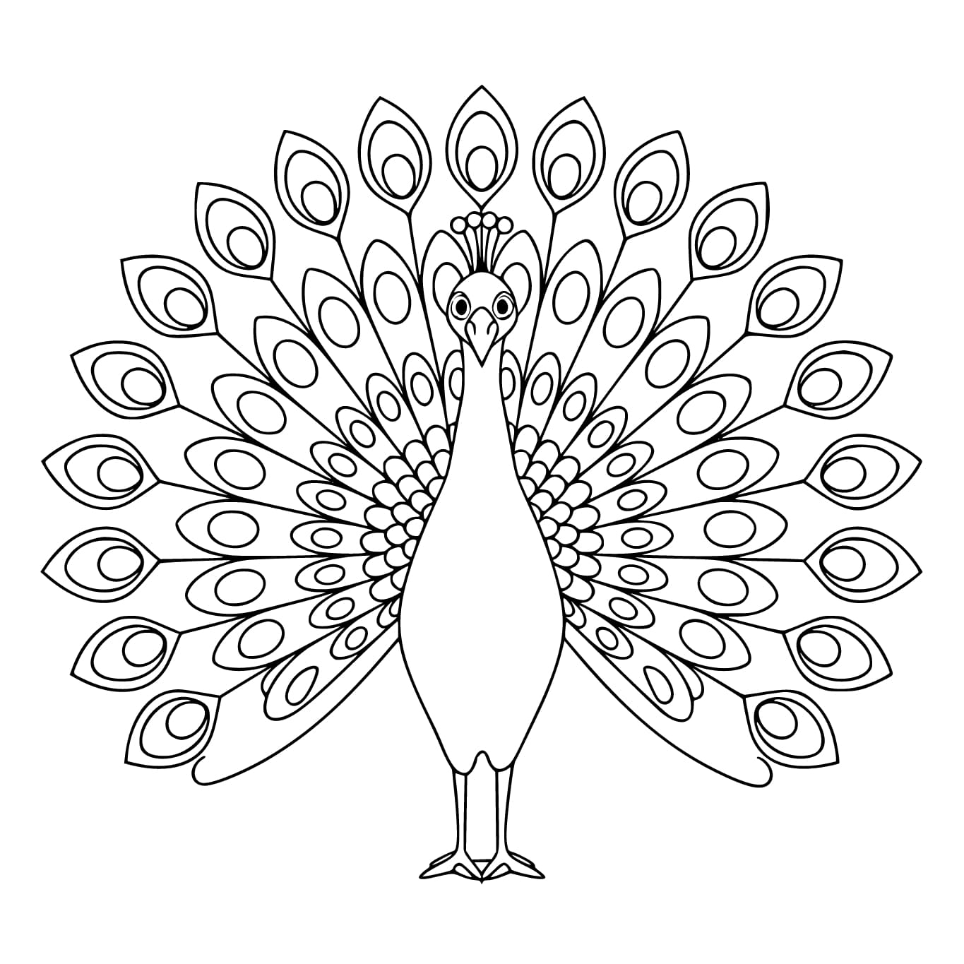 Desenhos de Desenhe pavão simples para crianças para colorir
