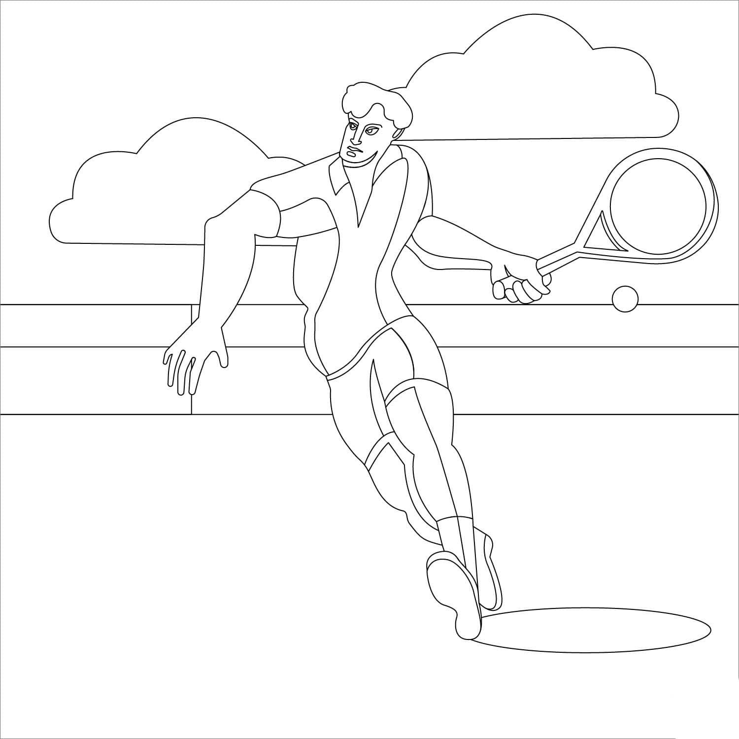 Desenhos de Desenho Tênis básico para colorir