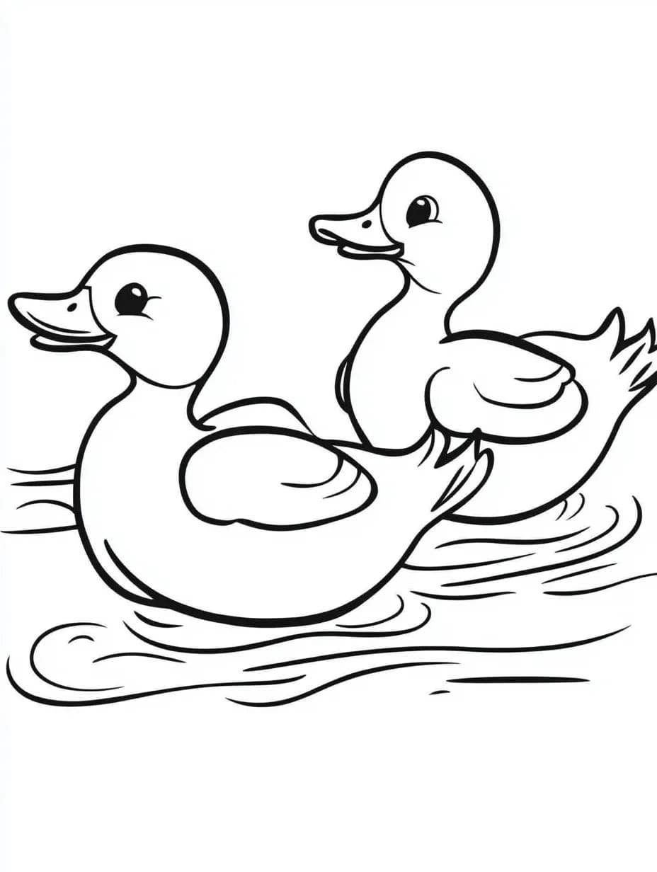 Desenhos de Dois Pato livres para colorir