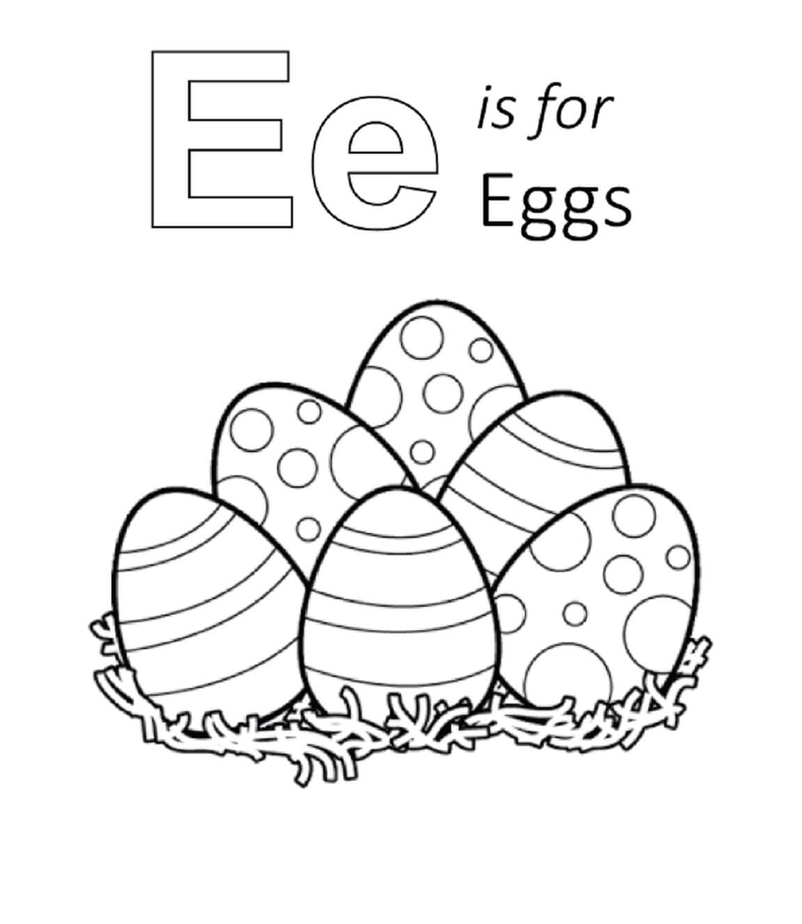 E é para Ovos para colorir