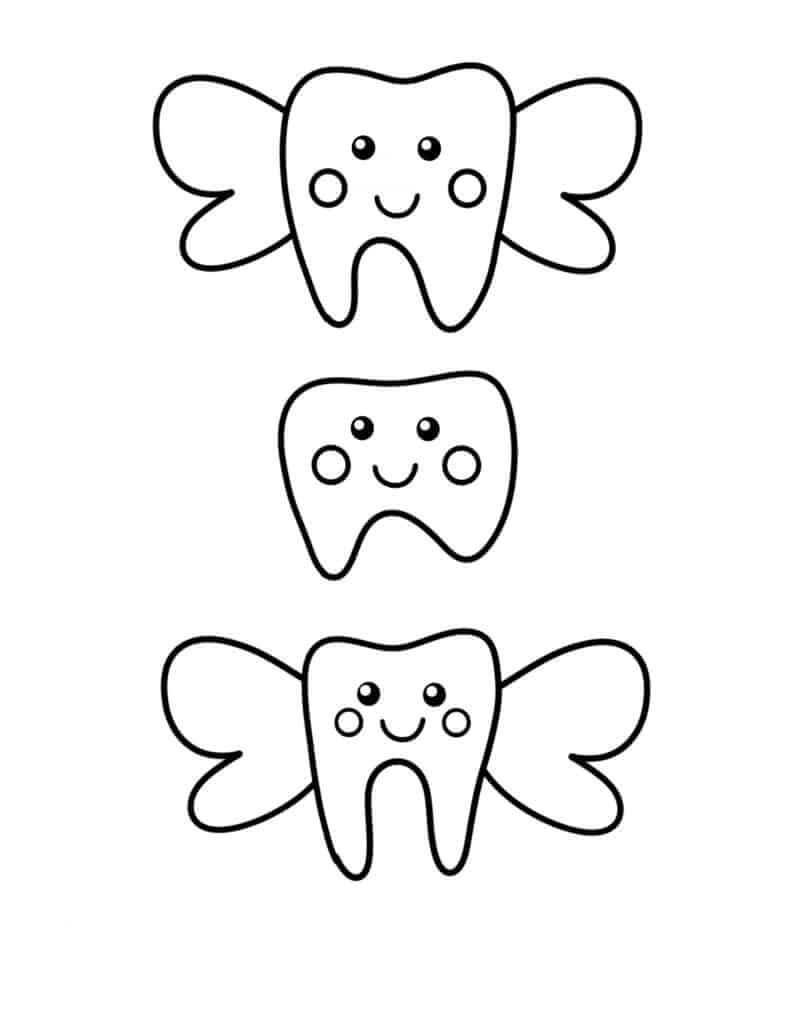 Fada de Três Dentes para colorir