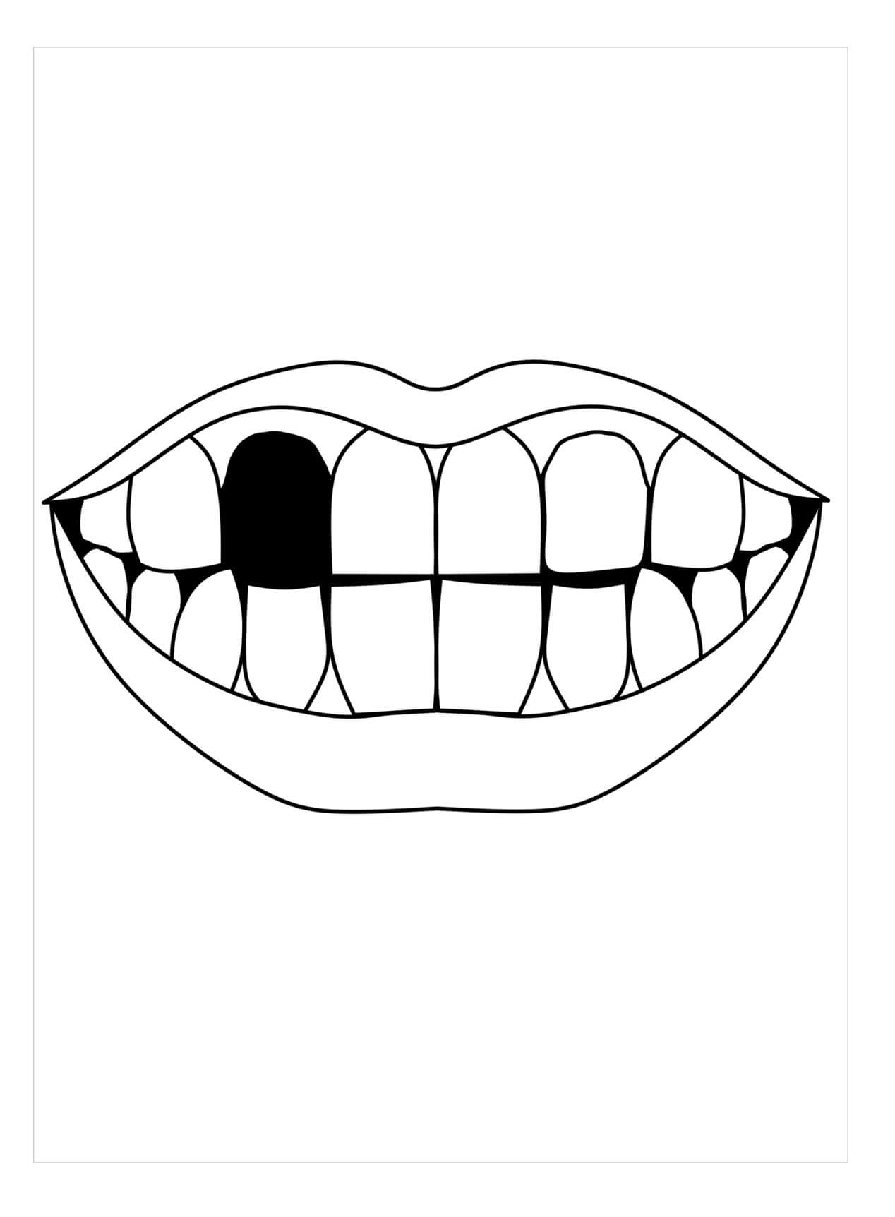 Desenhos de Falta de Dente para colorir
