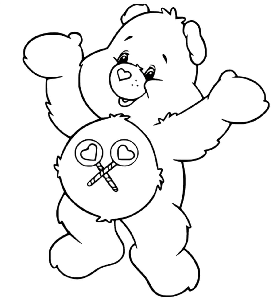 Desenhos de Feliz Compartilhar Urso para colorir