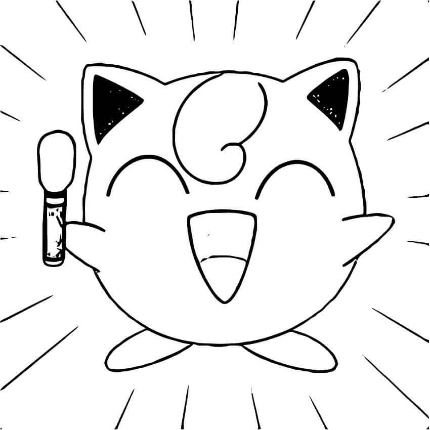 Desenhos de Feliz Pokemon Jigglypuff para colorir