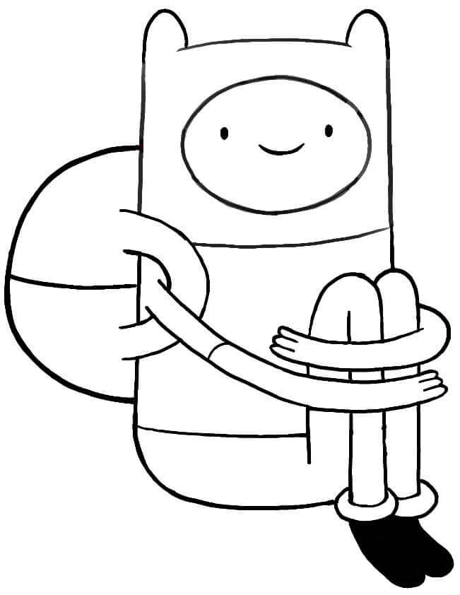 Desenhos de Finn esta Sentado para colorir