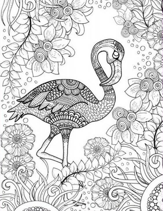 Flamingo Mandala para colorir