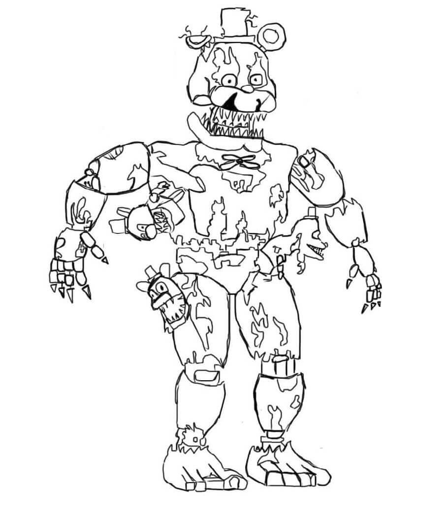 Desenhos de Freddy Assustador Murcha para colorir