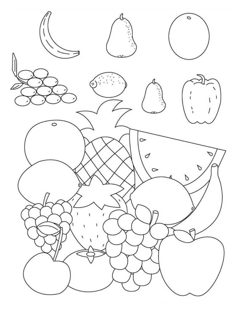Desenhos de Frutas Grátis para colorir