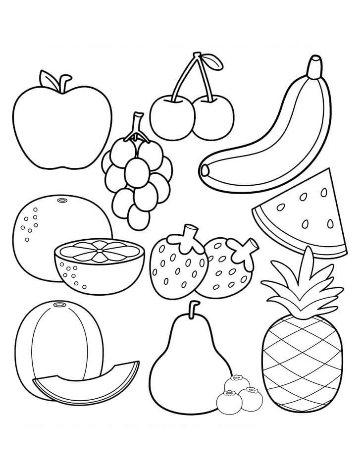 Desenhos de Frutas Normais para colorir
