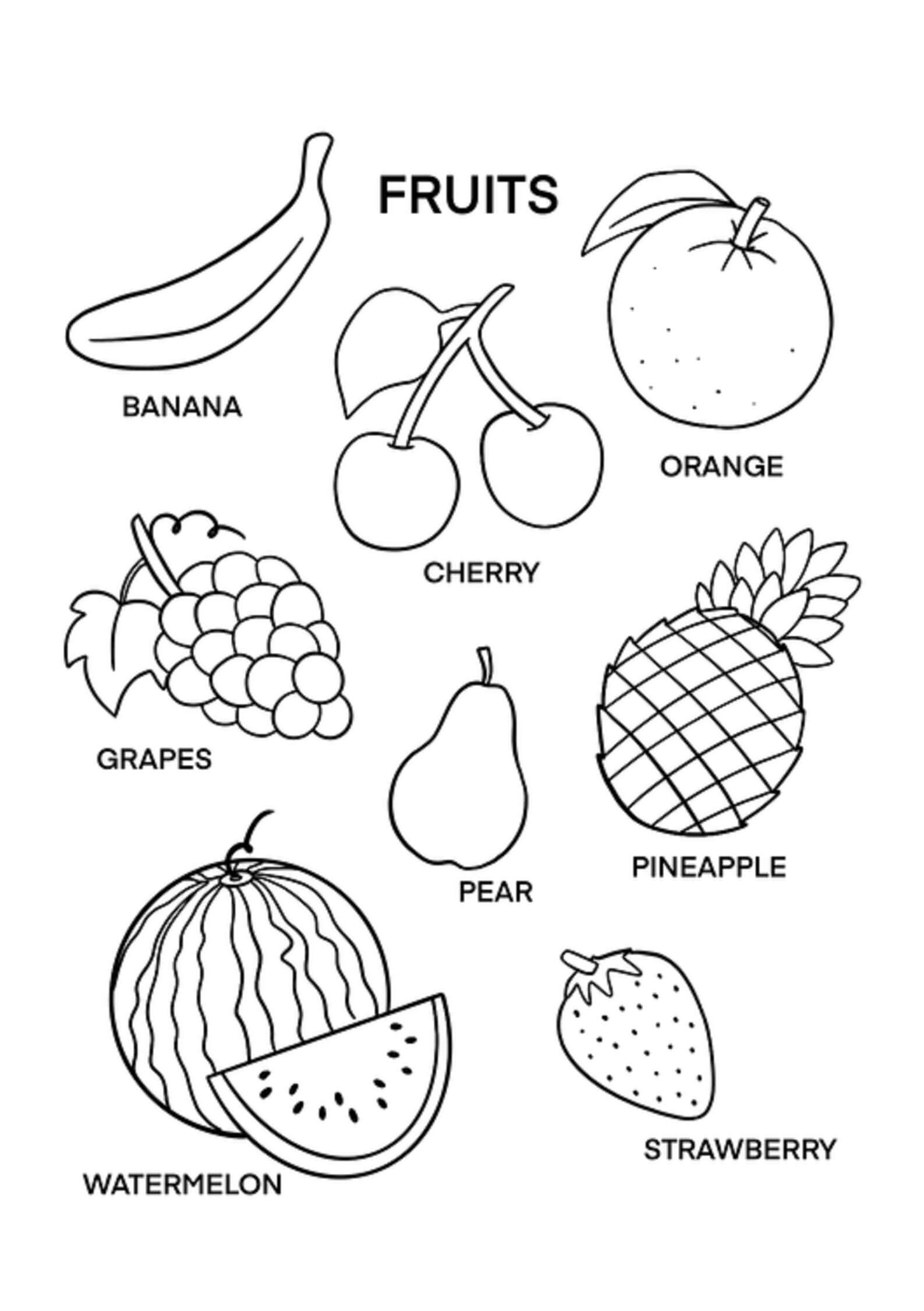 Desenhos de Frutas Perfeitas para colorir