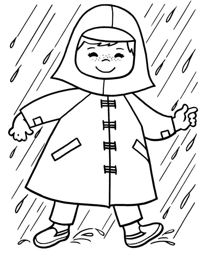 Desenhos de Garotinho Sorria na Chuva para colorir