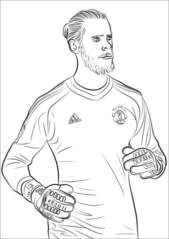 Goleiro David de Gea para colorir