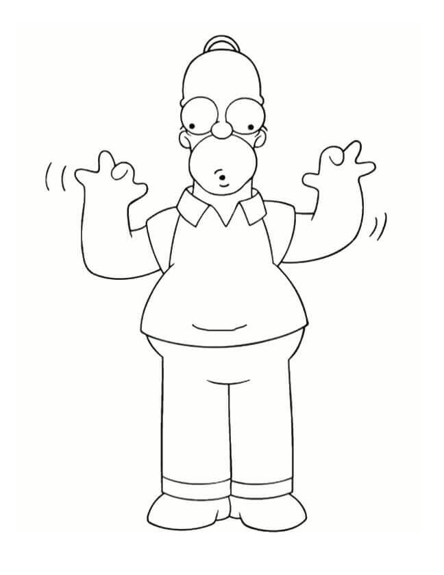 Desenhos de Homer Simpson Estúpido para colorir