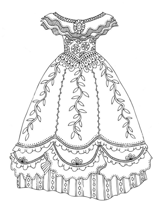 Desenhos de Imagem de vestido para colorir