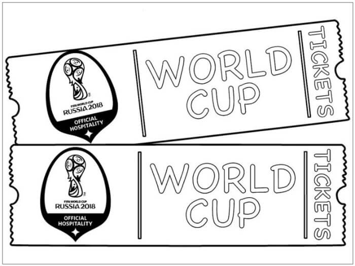 Ingressos da Copa do Mundo 2018 para colorir