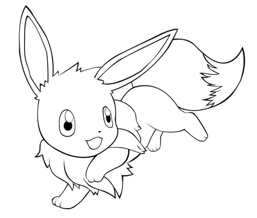 Desenhos de Kawaii Pokemon Eevee para colorir