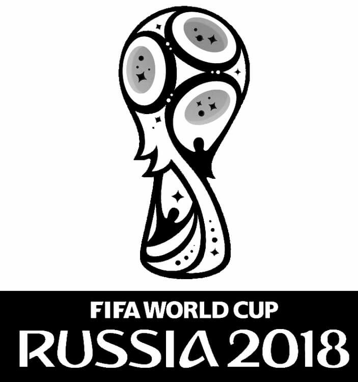 Logotipo da Copa do Mundo 2018 para colorir