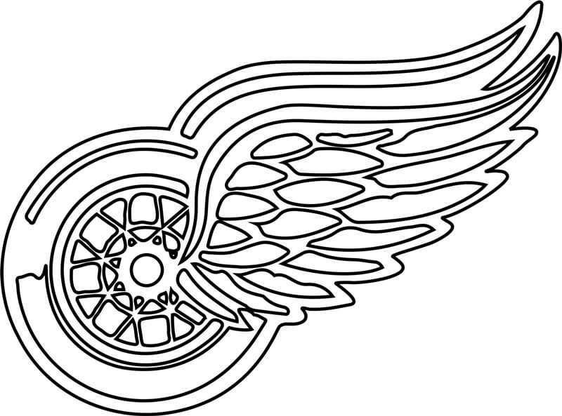 Logotipo do Detroit Grandes Asas Vermelhas para colorir