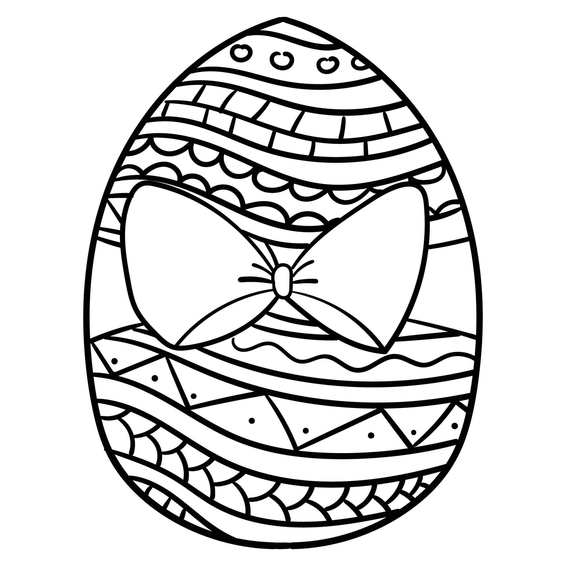 Desenhos de Ovo com Laço para colorir