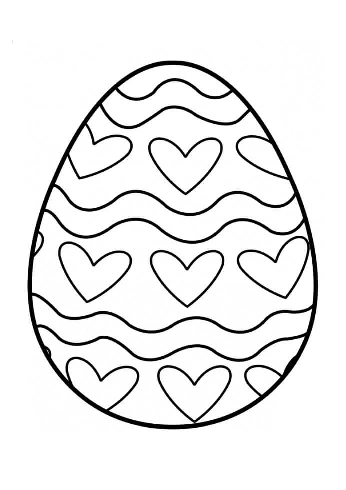 Desenhos de Ovo de Corações para colorir