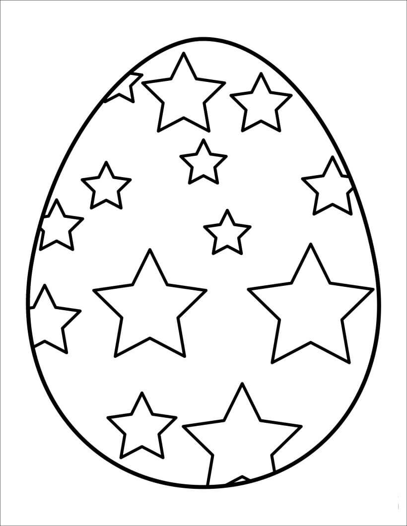 Desenhos de Ovo de Estrelas Básico para colorir