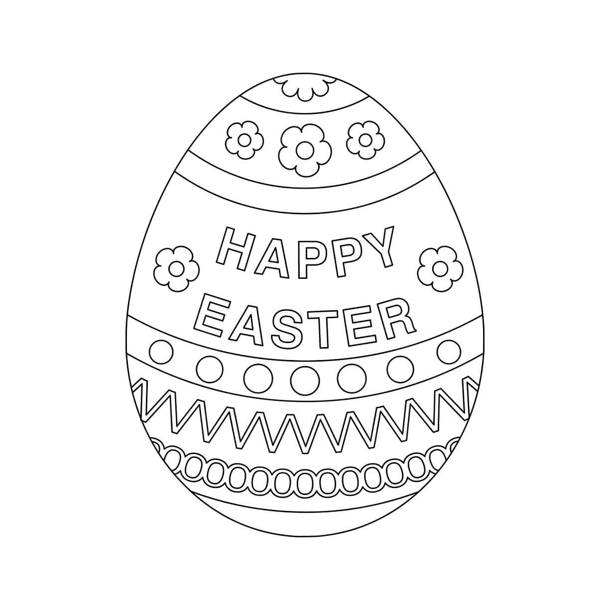 Desenhos de Ovo de Páscoa em Feliz Páscoa para colorir