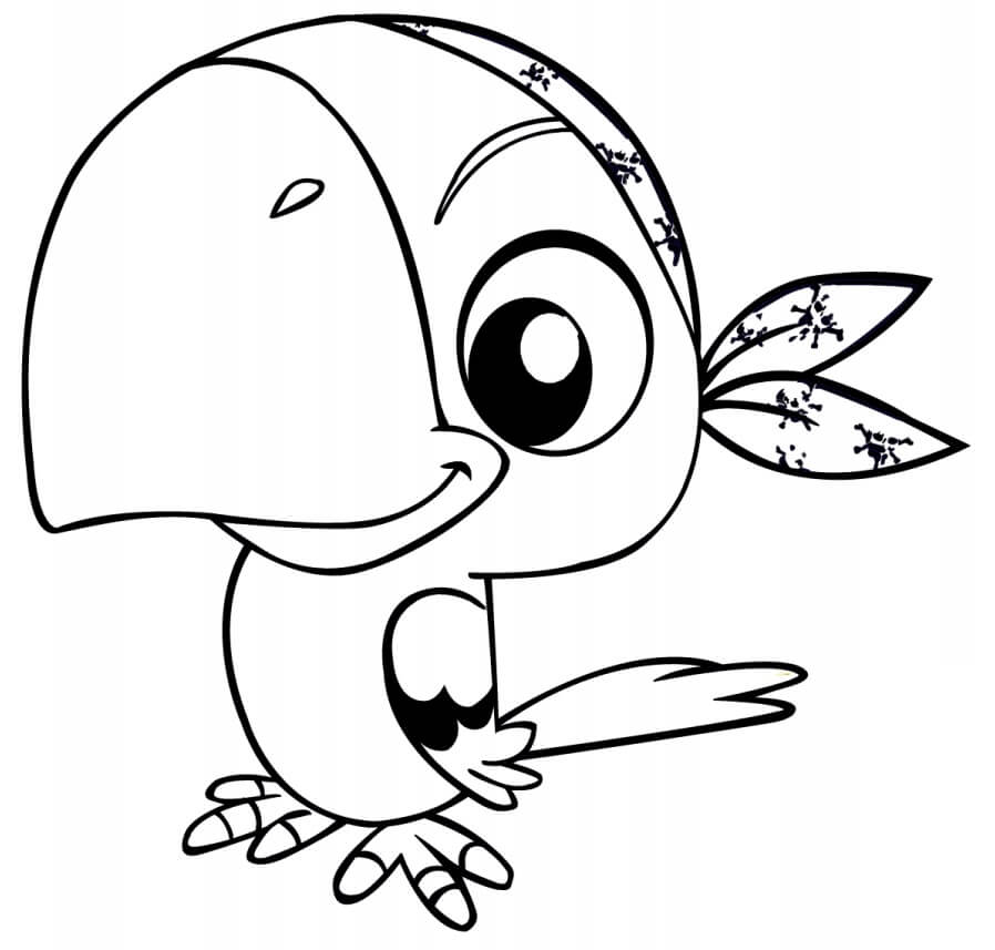 Papagaio Pirata dos Desenhos Animados para colorir
