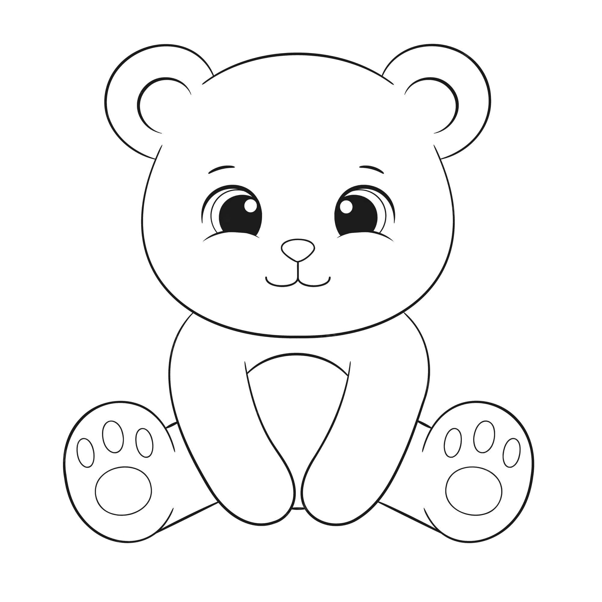 Desenhos de Pequeno Urso Sentado para colorir