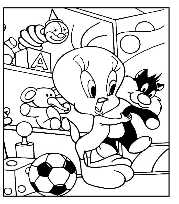 Desenhos de Piu Piu e Brinquedos para colorir