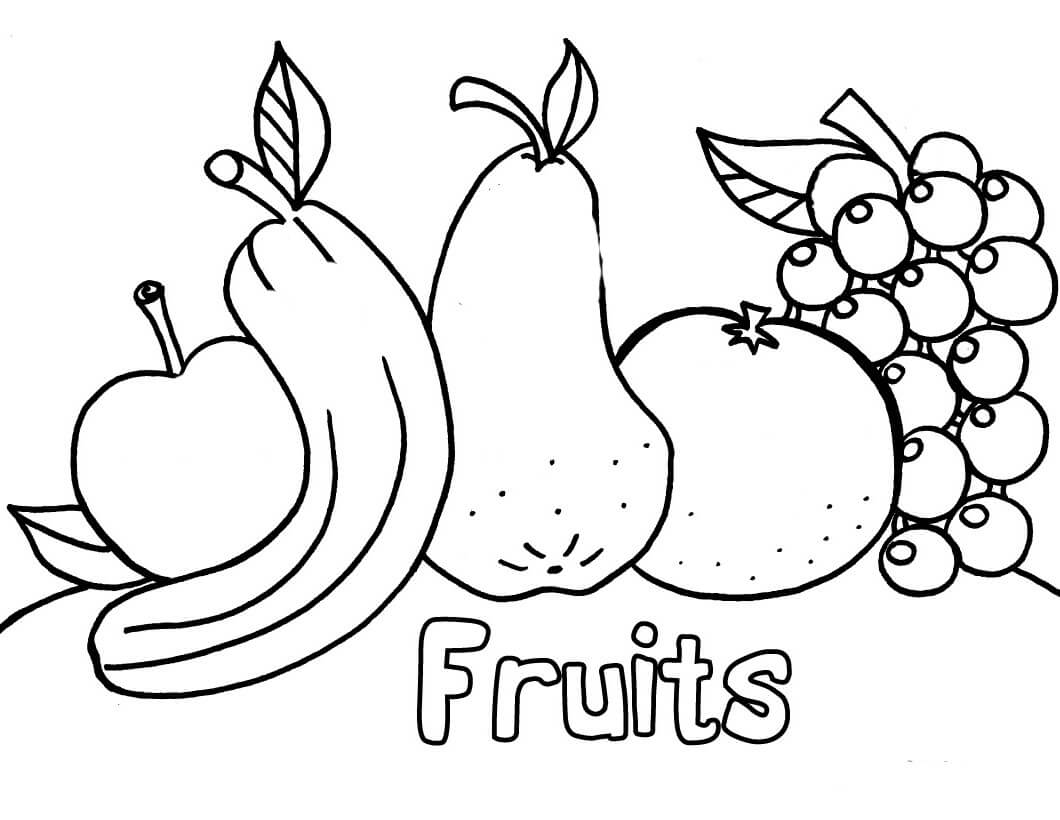 Quatro Frutas para colorir