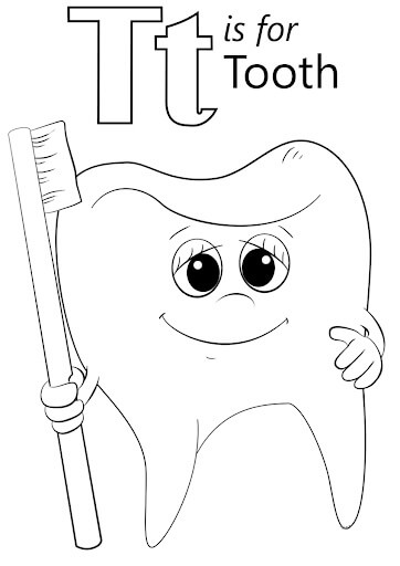 Desenhos de T é para o Dente para colorir